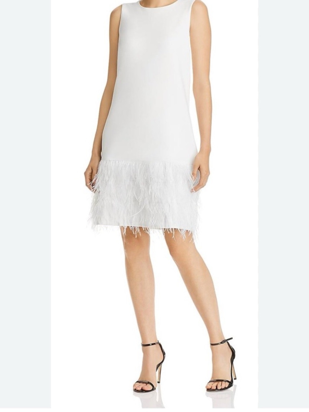 Sam Edelman White Feather-Hem Mini Dress